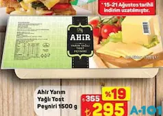AHİR YARIM YAĞLI TOST PEYNİRİ 1500 G